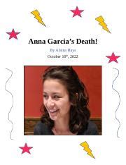 anna garcia date of death|Timeline of Digital Evidence of the Case of Anna Garcia